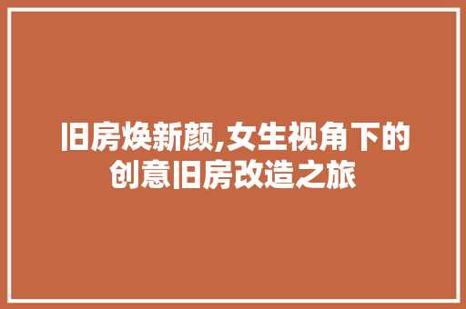 旧房焕新颜,女生视角下的创意旧房改造之旅 隔断设计