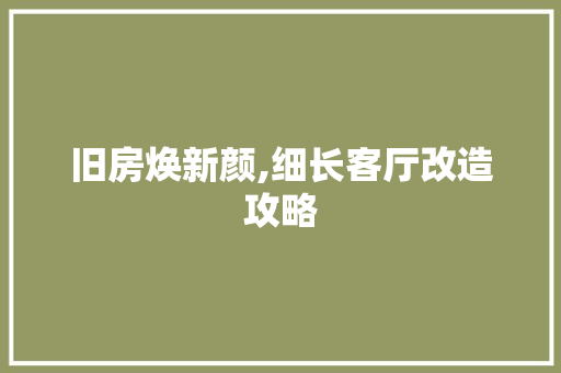 旧房焕新颜,细长客厅改造攻略 庭院装修