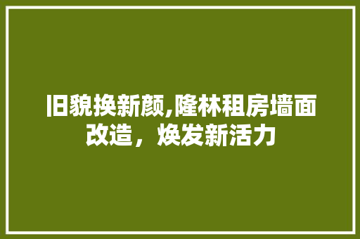 旧貌换新颜,隆林租房墙面改造，焕发新活力 地面装修