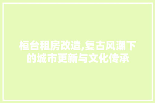 桓台租房改造,复古风潮下的城市更新与文化传承 隔断设计