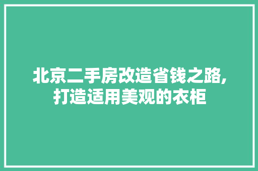 北京二手房改造省钱之路,打造适用美观的衣柜