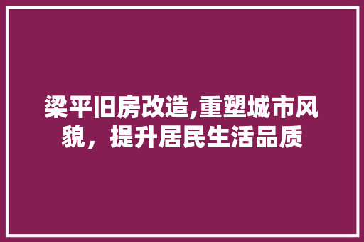 梁平旧房改造,重塑城市风貌，提升居民生活品质 门窗装修