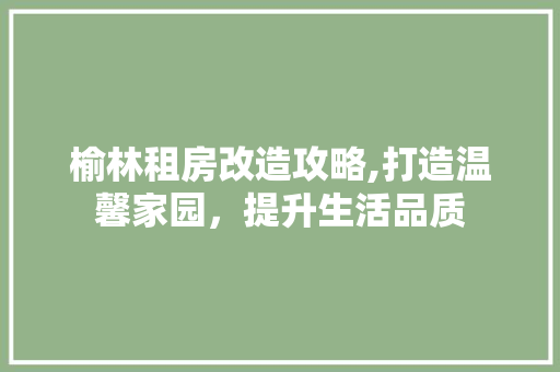 榆林租房改造攻略,打造温馨家园，提升生活品质 庭院装修