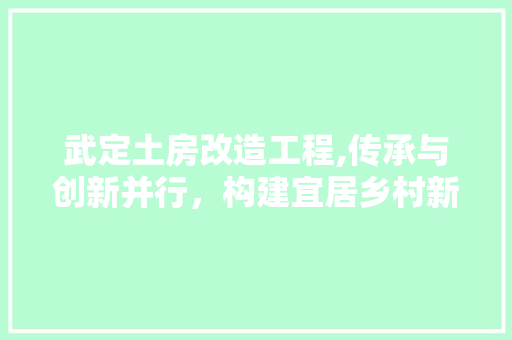 武定土房改造工程,传承与创新并行，构建宜居乡村新篇章 景观设计