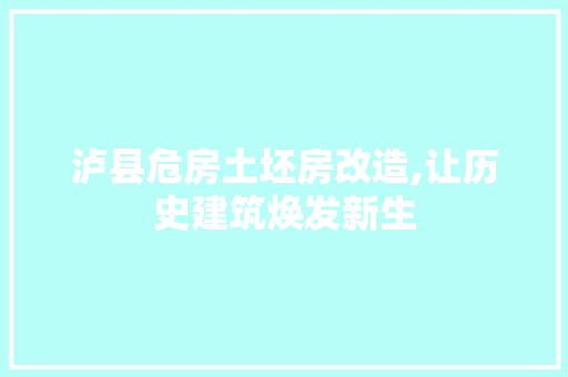 泸县危房土坯房改造,让历史建筑焕发新生 景观设计