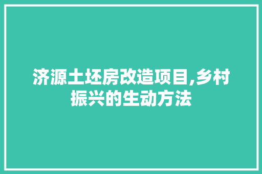 济源土坯房改造项目,乡村振兴的生动方法 装修材料