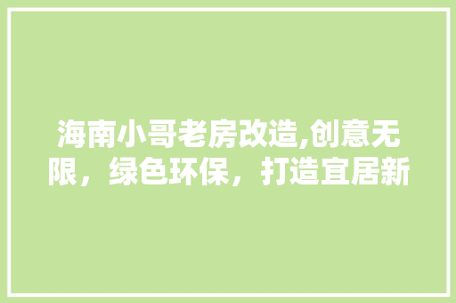 海南小哥老房改造,创意无限，绿色环保，打造宜居新空间 景观设计