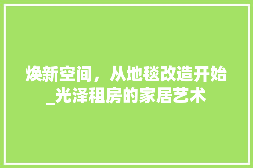 焕新空间，从地毯改造开始_光泽租房的家居艺术