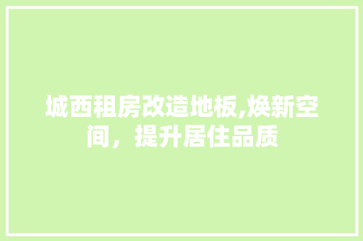 城西租房改造地板,焕新空间，提升居住品质