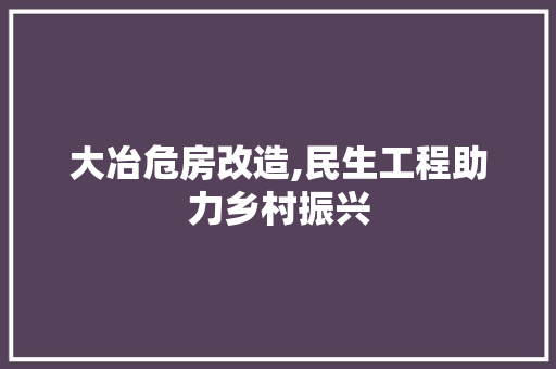大冶危房改造,民生工程助力乡村振兴 庭院装修