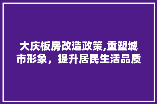大庆板房改造政策,重塑城市形象，提升居民生活品质 装修攻略
