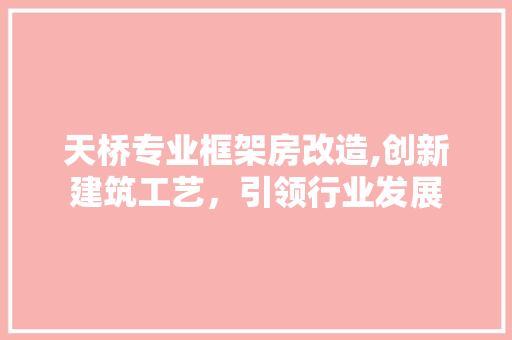 天桥专业框架房改造,创新建筑工艺，引领行业发展