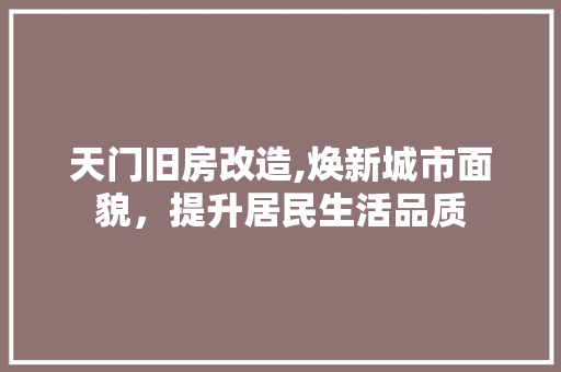天门旧房改造,焕新城市面貌,提升居民生活品质 庭院装修 天门旧房改造,焕新城市面貌,提升居民生活品质 庭院装修