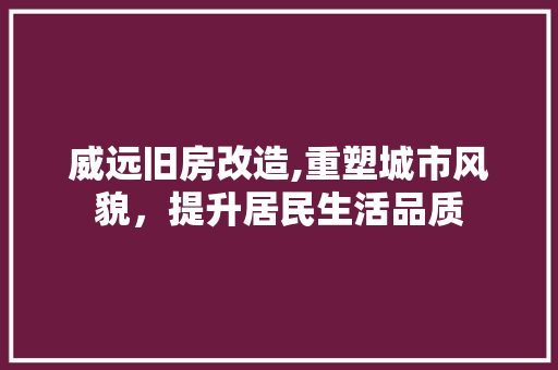 威远旧房改造,重塑城市风貌,提升居民生活品质 庭院装修 威远旧房改造,重塑城市风貌,提升居民生活品质 庭院装修