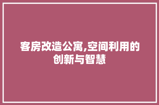 客房改造公寓,空间利用的创新与智慧 地面装修