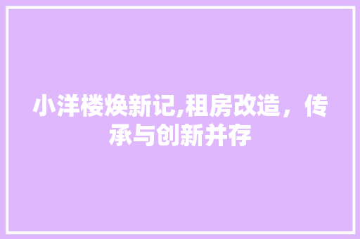 小洋楼焕新记,租房改造，传承与创新并存 建筑设计