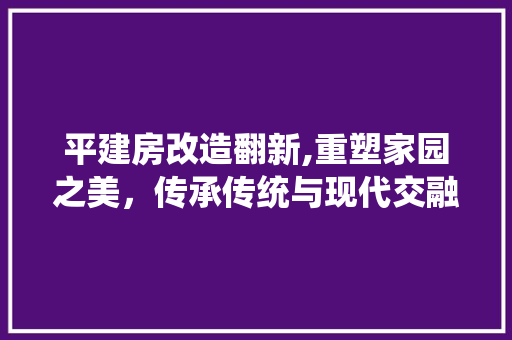 平建房改造翻新,重塑家园之美，传承传统与现代交融的智慧 隔断设计
