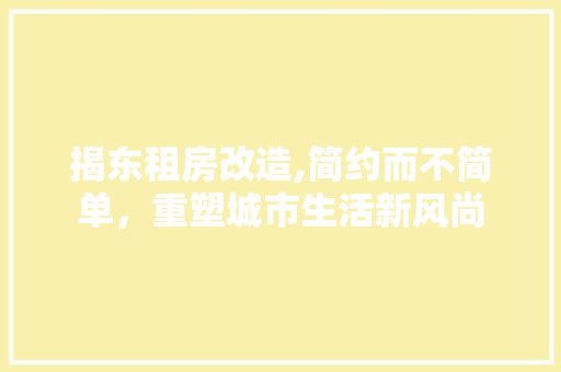 揭东租房改造,简约而不简单，重塑城市生活新风尚 地面装修