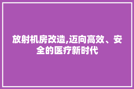 放射机房改造,迈向高效、安全的医疗新时代 墙面装饰