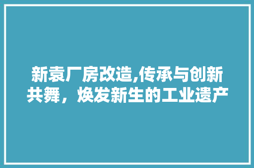 新袁厂房改造,传承与创新共舞，焕发新生的工业遗产