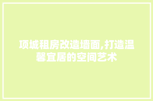 项城租房改造墙面,打造温馨宜居的空间艺术 装修材料 项城租房改造墙面,打造温馨宜居的空间艺术 装修材料