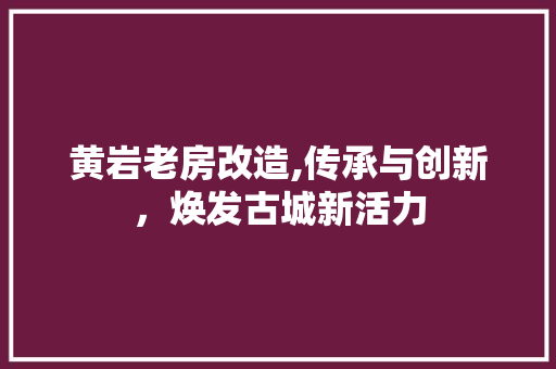 黄岩老房改造,传承与创新，焕发古城新活力 地面装修