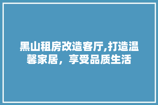 黑山租房改造客厅,打造温馨家居，享受品质生活