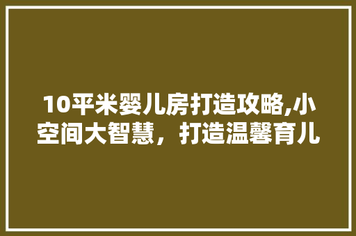 10平米婴儿房打造攻略,小空间大智慧，打造温馨育儿天地