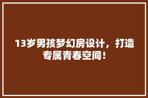 13岁男孩梦幻房设计，打造专属青春空间！