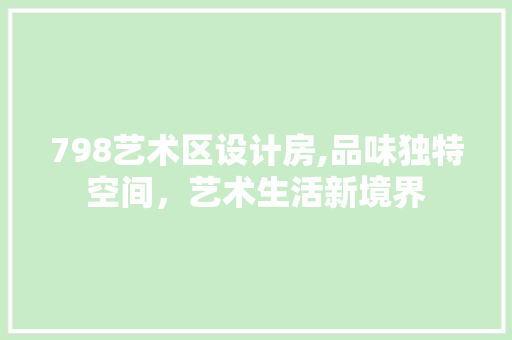 798艺术区设计房,品味独特空间，艺术生活新境界