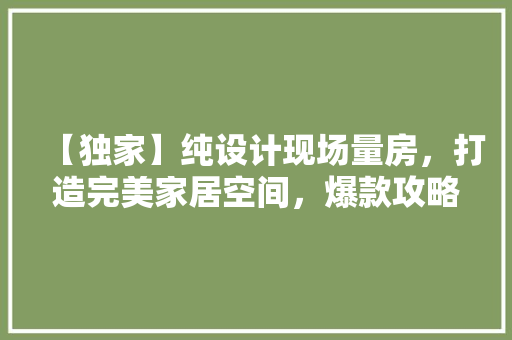 【独家】纯设计现场量房，打造完美家居空间，爆款攻略！ 墙面装饰