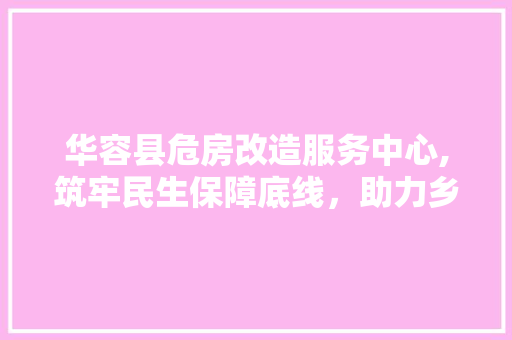 华容县危房改造服务中心,筑牢民生保障底线，助力乡村振兴