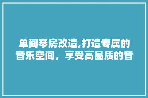 单间琴房改造,打造专属的音乐空间，享受高品质的音乐时光 隔断设计