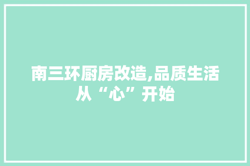 南三环厨房改造,品质生活从“心”开始