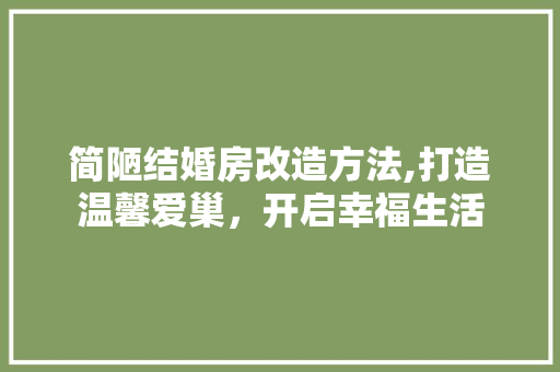 简陋结婚房改造方法,打造温馨爱巢，开启幸福生活