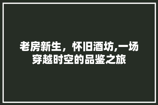 老房新生，怀旧酒坊,一场穿越时空的品鉴之旅