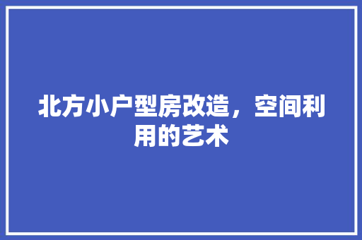 北方小户型房改造，空间利用的艺术 景观设计