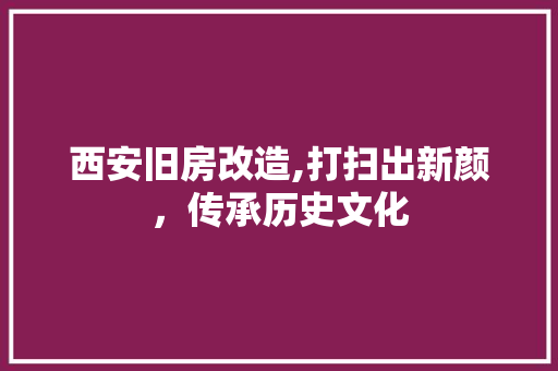 西安旧房改造,打扫出新颜，传承历史文化 景观设计