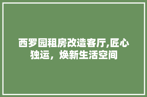 西罗园租房改造客厅,匠心独运，焕新生活空间
