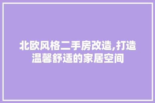 北欧风格二手房改造,打造温馨舒适的家居空间 墙面装饰