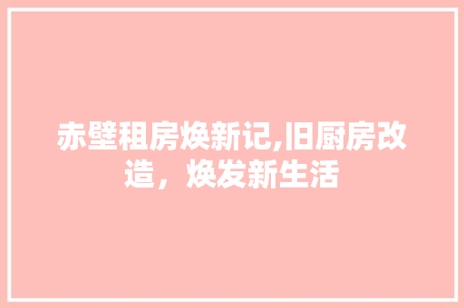 赤壁租房焕新记,旧厨房改造，焕发新生活