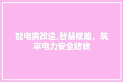 配电房改造,智慧赋能，筑牢电力安全防线