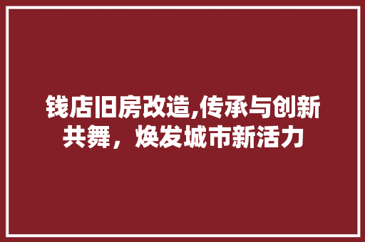 钱店旧房改造,传承与创新共舞，焕发城市新活力 门窗装修