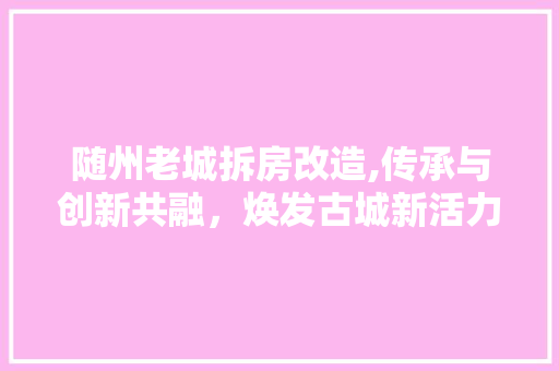随州老城拆房改造,传承与创新共融,焕发古城新活力 门窗装修 随州老城拆房改造,传承与创新共融,焕发古城新活力 门窗装修