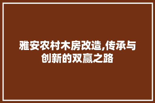 雅安农村木房改造,传承与创新的双赢之路 门窗装修