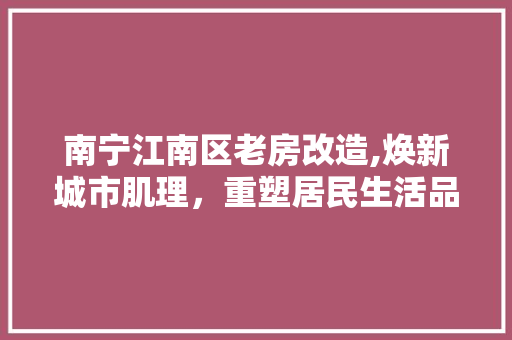南宁江南区老房改造,焕新城市肌理，重塑居民生活品质 景观设计