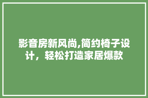 影音房新风尚,简约椅子设计，轻松打造家居爆款