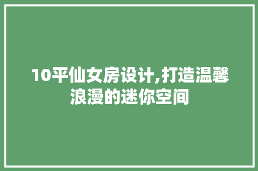 10平仙女房设计,打造温馨浪漫的迷你空间