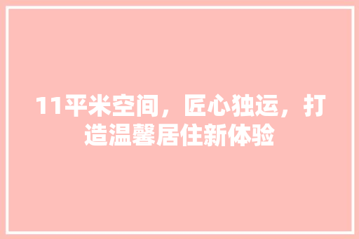 11平米空间，匠心独运，打造温馨居住新体验 装修材料