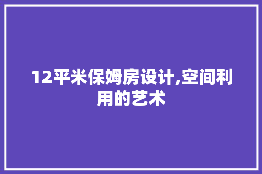 12平米保姆房设计,空间利用的艺术